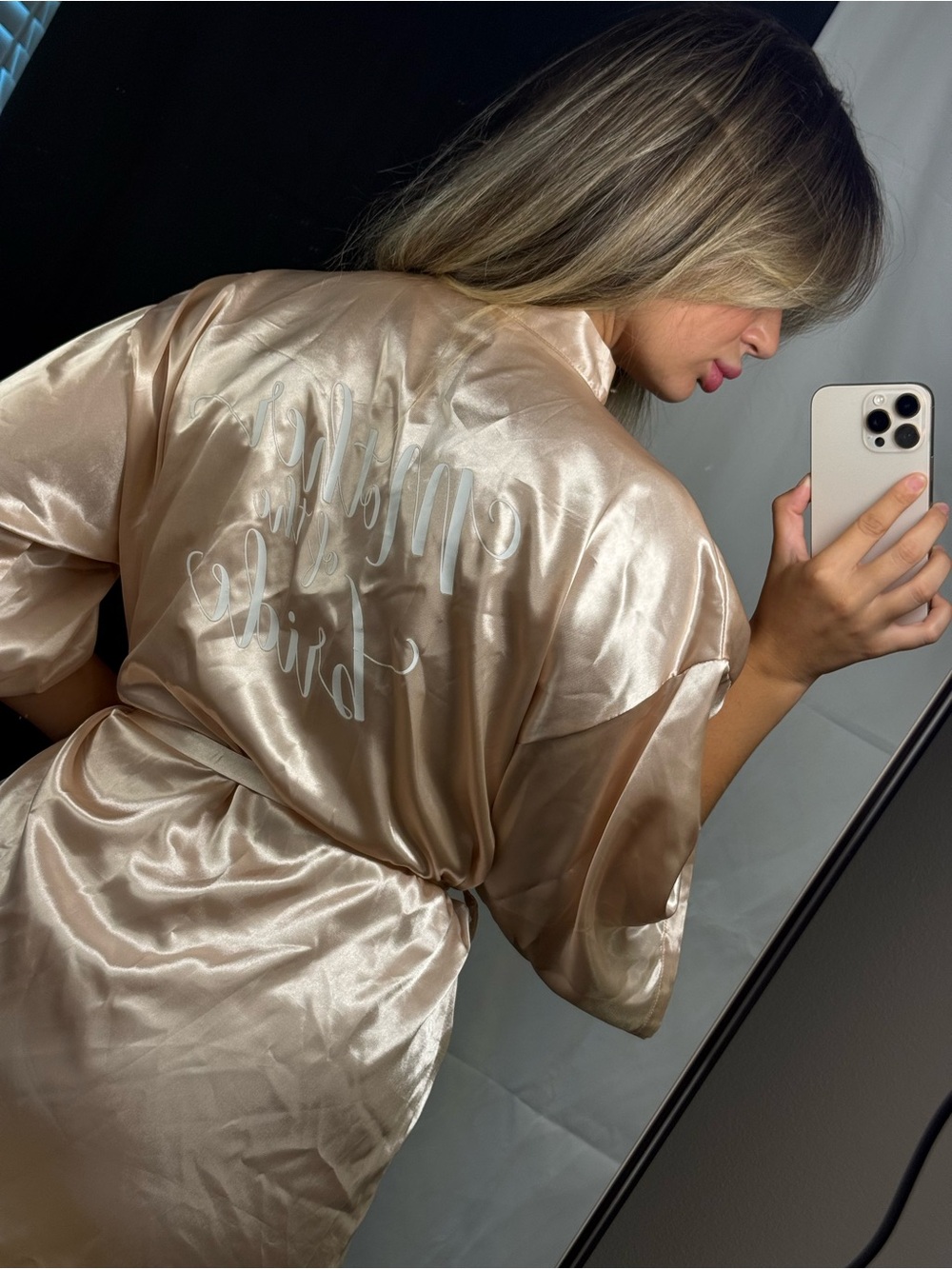 Satin Bridal Robe in Champagne Satin - Women “Mother the bride”